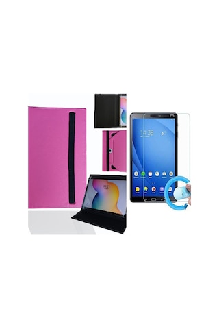 Samsung Galaxy Tab A11+ 6/128gb 11 Tablet Uyumlu Standlı Tablet Kılıfı + Nano Ekran Koruyucu Kapaklı Kılıf