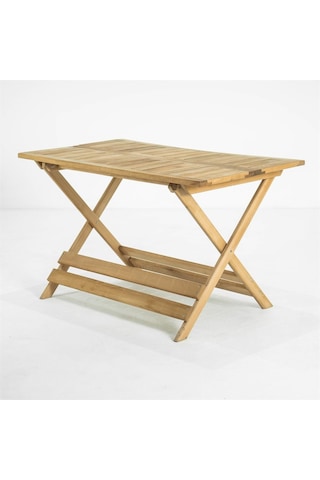 Flat Katlanır Ahşap Bahçe Balkon Masası 70x53 Bej