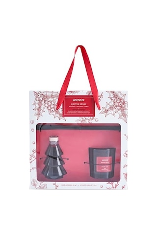 Karaca Winter Story Çubuklu Ortam Kokusu ve Mum Seti Kırmızı