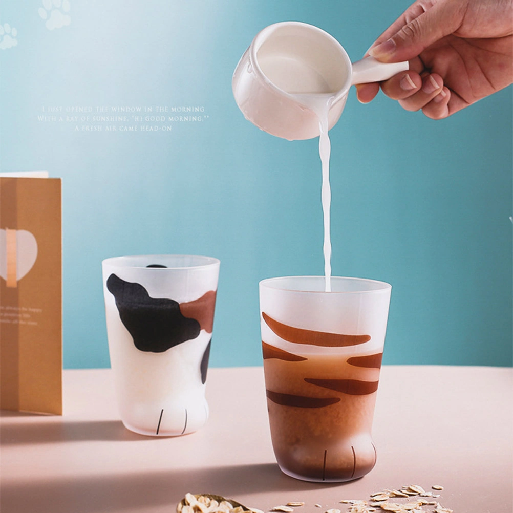 1 Adet Sevimli Kedi Pençesi Cam Kaplan Pençesi Kupa Ofis Kahve Kupası Kahvaltı Süt Cam Bardak