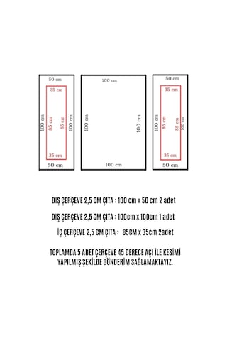 Dekoratif Boyanabilir Duvar Çıtası Hazır Çerçeve 2,5 Cm