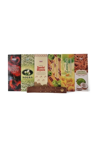 Dragon Blood, Mogra, Sandal Mysore, Apple, Lemon, Coconut 6x20 Tütsü-hediyeli