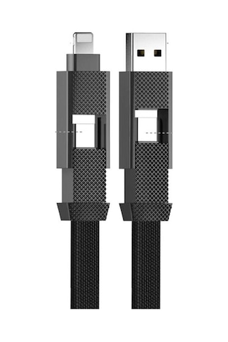 Cosmostech 4 in 1 Pd Apple iPhone Uyumlu USB Şarj Data Kablosu 100W 3A Hızlı Şarj, 480MB/S, Type C,Xiaomi, Huawei
