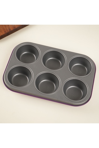 Guardini Muffin Kalıbı Mor 6 Lı Renkli
