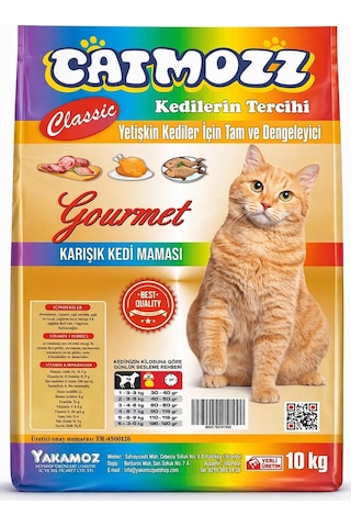 Catmozz Classic Mıx Gourmet Karışık Yetişkin Kedi Maması 10 KG