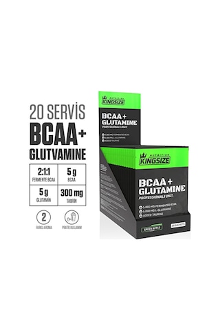 Kingsize Nutrition Bcaa + Glutamine Powder 12 Gr 20 Saşe - Yeşil Elma