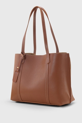 Housebags Kadın Taba Üç Bölmeli Deri Görünümlü Shopper Çanta 269 Taba