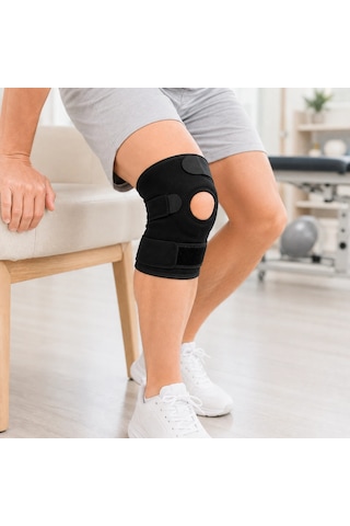 Siyah Ligamentli Dizlik Cırtlı Ayarlanabilir Kısa Diz Destekleyici