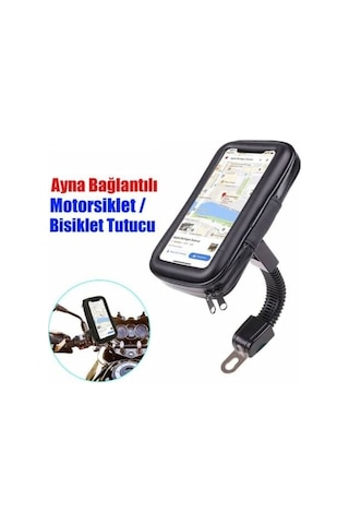 Zyzqstore Motorsiklet Su Geçirmez Telefon Kılıfı - 7 Inç Xl Telefon Tutucu Siyah