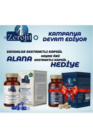 Zerofit Sandaloz Ekstraktlı Form Kapsül 30 Adet + Kayısı Özlü Kap