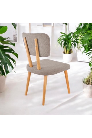 Polly Ahşap Sandalye Bej 2 Adet