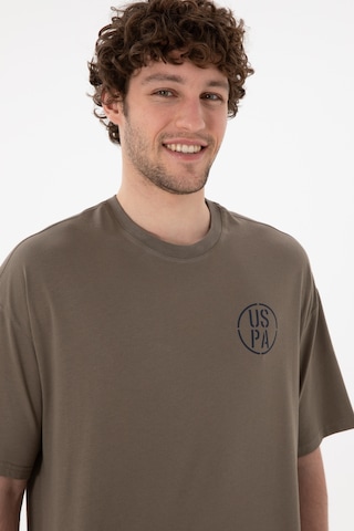 U.S. Polo Assn. Erkek Oversize Fit Bisiklet Yaka Vizon Tişört 50305904-VR052