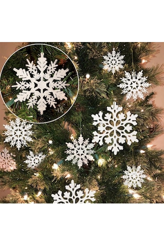 Ruicoo Beyaz Plastik Parıltılı Kar Taneleri - Noel Ağacı Dekorasyonu, Ev Dekoru, 36 Adet - Kolay Kullanım, Dayanıklı Malzeme İle Evinizi Konforlu Hale Getirin