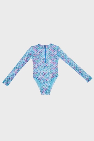 Slipstop Miranda Long Sleeve Desenli Uv Korumalı Mayo Kız Çocuk Mayo Sm2611001405 Mor-pembe