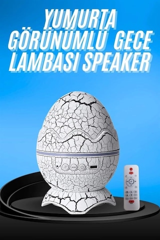 Gece Lambası Yumurta Işık Speaker Yeni Nesil Dinozor Yumurtası Görünümlü Antrasit Melanj