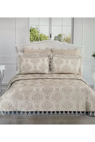 Şönil 3 Parça Yatak Örtüsü Seti Çift Kişilik 255x265 Cm Lüx Yatak Örtüsü Çeyizlik Yatak Odası Takımı Çok Renkli