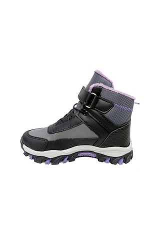 Callion 06f Deri Kız Çocuk Sneakers Bot Füme Siyah Lila Füme