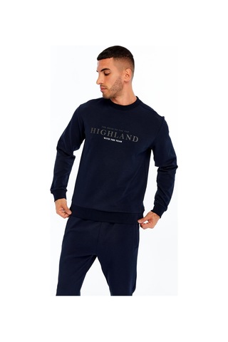 AR-MA Arma Erkek Slim Fit Scuba Interlok Bisiklet Yaka Yazı Baskılı Sweatshirt K30124685002 Lacivert
