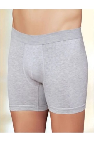 İki Yıldız Erkek Likralı Pamuk Penye Boxer 3'lü Paket 12020 Gri