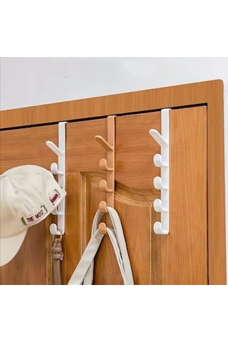 Kapı Arkası Dikey 5 Kancalı Eşya Askısı-al4833 1 Adet Kahverengi