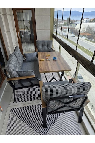 Tu Tienda Nergiz 2 1 1 Masa Bahçe Balkon Mobilyası,kazayağı Kazayağı