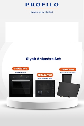 Profilo FRMA234S - OE36K6P10D - DVK6J469 3'lü Siyah Ankastre Set