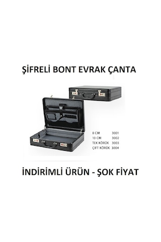 Evrak Çantası Şifreli Evrak Bond Çanta Para Taşıma Çantası Bont ç 12 Cm Tek Körük