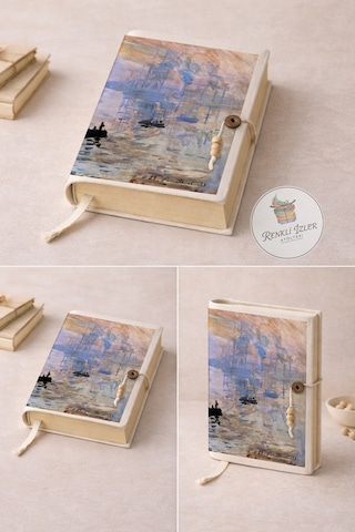 Kitap Kılıfı Ve Metal Kitap Ayracı Seti Claude Monet Gün Doğumu