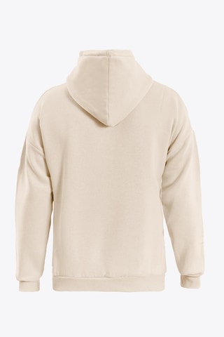 Unisex Theree Love Baskılı Kapüşonlu İçi Yumuşak Polarlı Oversize Sweatshirt - Bej Pembe