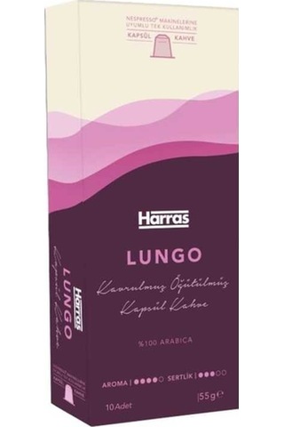 Lungo Kapsül Kahve Nespresso Uyumlu %100 Arabica 10 Adet 2 Paket Toplam 20 Kapsül