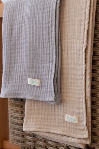 Pamuk 4 Katlı Müslin Battaniye Seti 2'li Bej ve Gri Bej Gri