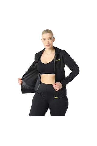 Fitformgiyim Sauna Termal Takım Fermuarlı Body Tayt Takım Siyah
