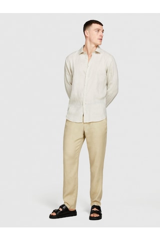Sisley %100 Keten Regular Fit Gömlek Erkek Gri Gömlek - 324p5bkusq029 Bej
