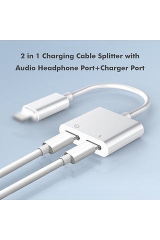 Sandwich İphone 2-in-1 Şarj Ve Ses Çevirici - Müzik Dinlerken Şarj, Kaliteli Ses, Hızlı Şarj, Abs Kasa, İos Uyumlu