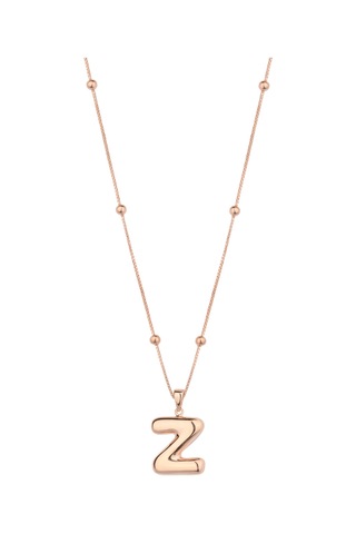Taşsız Gümüş Tombul Harf - Z Harfi Harfi Rose Gold
