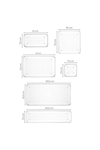 Vienev 16lı Şeffaf Çekmece Içi Organizer 1x O.dkdrtgn,b.kare 2x D.dkdrtgn 5x K.dkdrgn 7x K.kare