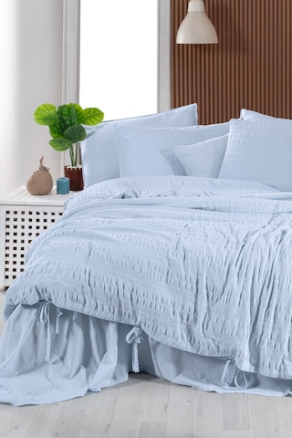 Sarev Leon Mavi Çift Kişilik %100 Pamuk Mood Comfort Nevresim Takımı Mavi