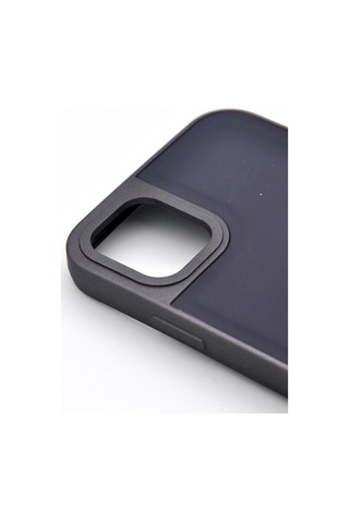 Apple Uyumlu iPhone 11 Uyumlu Deri Görünümlü Sert Kapak Kılıf Antrasit Füme Füme -