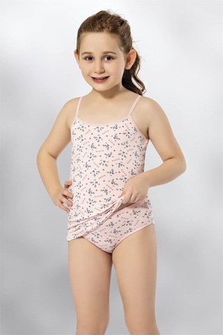 Kota 3406x6 Kız Çocuk 6'lı Karışık Desen İp Askılı Atlet Külot Takım-renkli Asorti