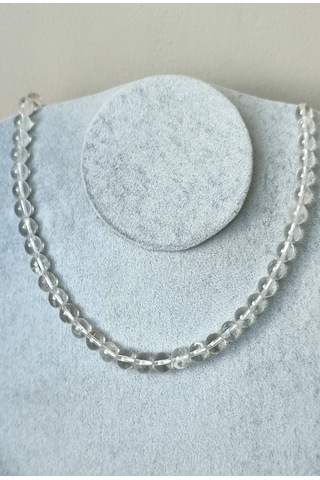 8 Mm Kristal Kuvars Doğaltaş Kolye Şeffaf