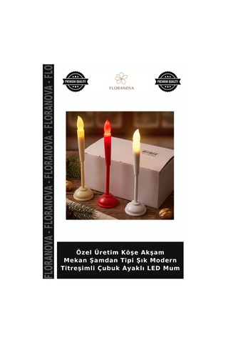 Özel Üretim Köşe Akşam Mekan Şamdan Tipi Şık Modern Titreşimli Çubuk Ayaklı Led Mum Çok Renkli