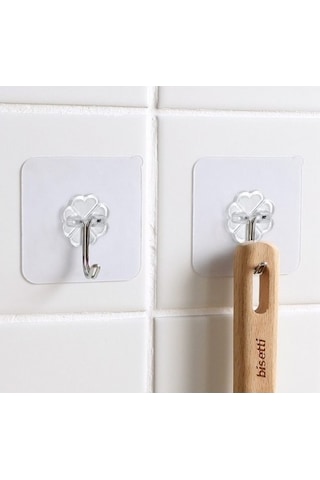 Periboia Kendınden Yapışkanlı Şeffaf Askı 5 Li Set Şeffaf