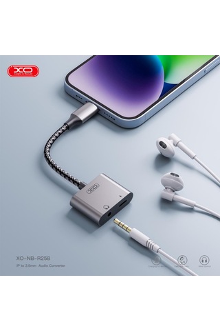 Özel Seri Siyah Aparat Müzik Kablosu Telefon Ucu Lightning To 3.5mm Aux Ve Şarj Girişli Adaptör