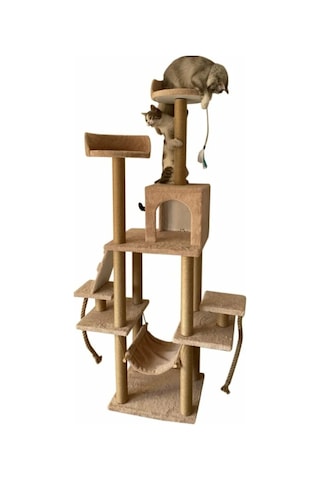 Pethomealpi Şato Çok Katlı Yuvalı Kedi Tırmalama ve Oyun Platformu 30 x 30 x 30 CM