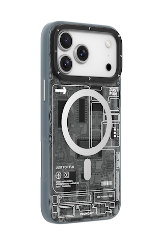 Apple Uyumlu iPhone 17 Pro Max Kılıf M-safeli Kamera Denetim Butonlu Youngkit Technology Seri Kapak Siyah Siyah