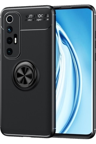 Xiaomi Mi 10S Focus Serisi Yüzük Standli Silikon Kilif - Siyah 492369796