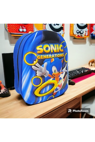 Sonic 3d Kabartmalı Anaokulu Kreş Ve Günlük Kullanım Çantası