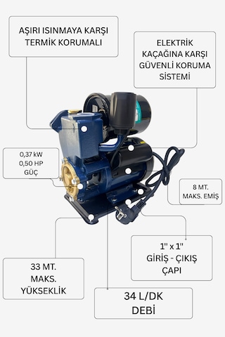 Kendinden Hidroforlu Güneş Enerjisi Basınç Arttırıcı Sıcak Soğuk Su Hidroforu Pompa Hazır Set