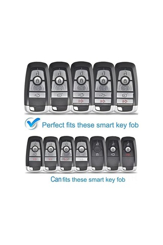 Maiyame Ford 5 Tuşlu Akıllı Anahtar Koruması, Metal Kasa, Çarpma Ve Kırılma Koruma, Fusion/explorer/mustang/f150 Uyumlu, Siyah Renk + Halka Kanca