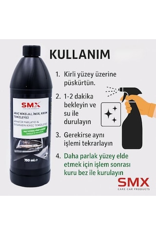 Araç İnox Krom Ve Nikelaj Temizleyici-armatür Parlatıcı,duşakabin Kireç Temizleyici 750 Ml